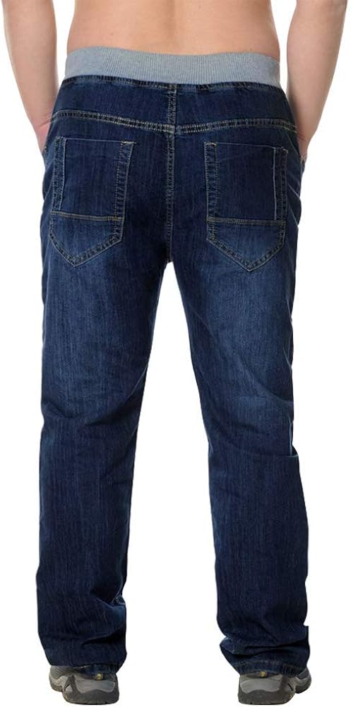 big men's elastic waist jeans