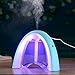 HLS Rainbow Cool Mist Humidifier 400ml Aroma Essential Oil Diffuser with 10+ Hours Running, Whisper-quiet Operation, Waterless Auto Shut-off, Message Board, 7 Color LED Night Light for Home - Blue