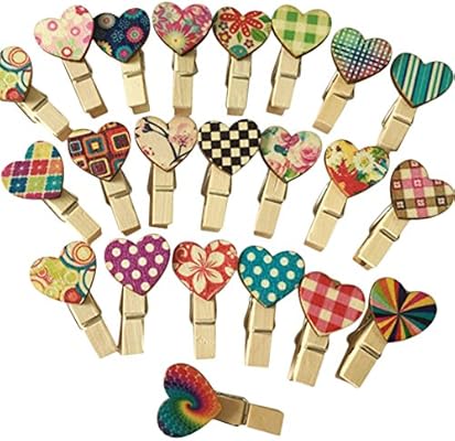 Lavoretti Con Mollette Di Legno Natale.Itemer Confezione Da 100 Mollette Di Legno Colorate Con Piccoli Cuori Per Fotografie Creazioni Con La Carta Mollette Da Bucato Colori Casuali Amazon It Casa E Cucina