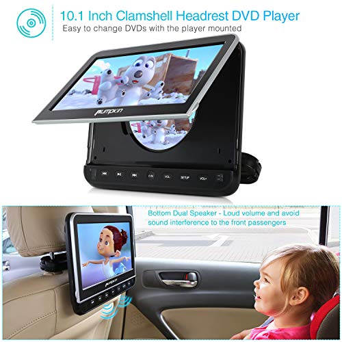 PUMPKIN 10.1 Inch Headrest Car DVD Player with Free Headphone, Support 1080P Video, HDMI Input, AV in Out, Region Free, USB SD, Mounting Brackets Included - Thumbnail 2