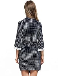 Ekouaer bata de baño tipo kimono, corta, liviana, tejida, para dama (S-XXL)
