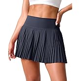 SANTINY Pleated Tennis Skirt for Women with Pockets Shorts Women's High Waisted Lightweight Athletic Golf Skorts Skirts