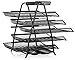 Desk Organizer Paper Tray, 5 Tier Steel Mesh Desktop File Organizer, Office Organizer and Stacking File Holder by Halter, Black