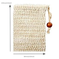 Maserfaliw Soap Bag 4Pcs Ramie Face Washing Exfoliator Mesh Net Drawstring Massage Soap Foaming Bag