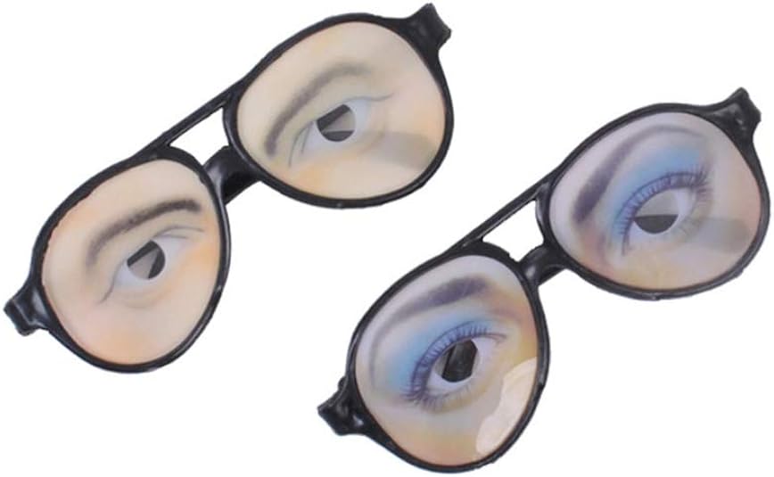 Amosfun 4pcs Halloween Trick Toy Male Female Funny Eyes Glasses Prank