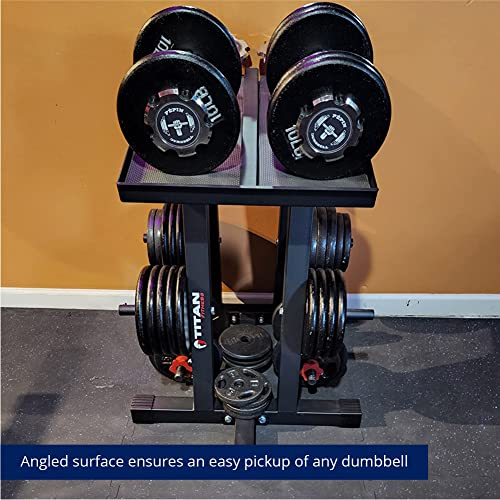 Titan Fitness Dumbbell Column Stand and Plate Tree, 260 LB Capacity