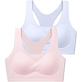 Training Girls Bras for Teens 10-16 Racerback Seamless Design with Removable Soft Padding Bras