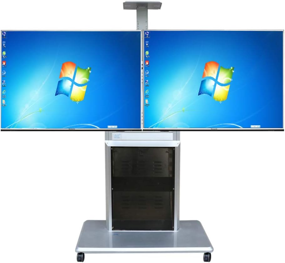 XUEXUE Mobile TV Display Floor Stand, Universal TV Cart for Flat Panel LED LCD Plasma Screen 32" to 65" Dual Display Stand 360°of Swivel Bedroom Living Room