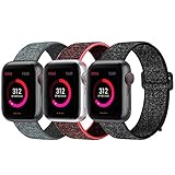 INTENY Sport Band Compatible with Apple Watch 42mm 44mm, Nylon Sport Loop, Strap Replacement for iWatch Series 4, Series 3, Series 2, Series 1 (Black Nike, Storm Gray, Redblack, 42mm 44mm)
