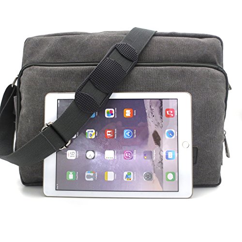 Travel Messenger Bags Men Multifunction Business Class Briefcase Womens Messenger Bag Shoulder Bag for 15" Laptop Gray - Thumbnail 3