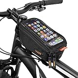 Ibera Bicycle Top Tube Phone Bag for 5" - 6" Screen Size, Bike Frame Strap Attachment Mount