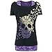 FISACE Women's Butterfly Skull Print Short Sleeve Tunic T Shirt Tops