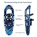 FLASHTEK 21 Inches Snowshoes for Men and Women, Light Weight Aluminum Terrain Snowshoes + Pair Anti-Shock Adjustable Snowshoeing Poles + Free Carrying Tote Bag (Blue)