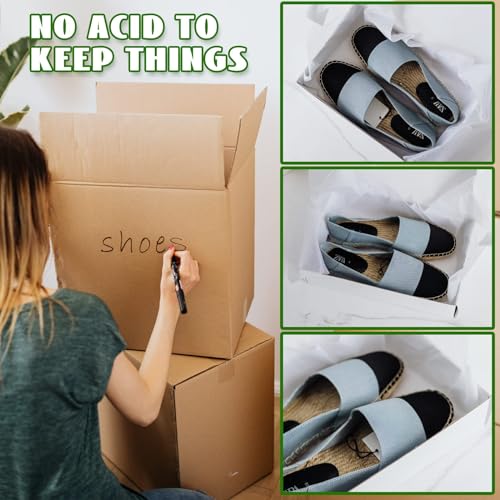 100 Sheets 24 x 36 Inch Translucent Acid Free Archival Tissue Paper, Unbuffered No Acid Paper, White No Lignin Free Packing Tissue Paper for Storage, Gift Bags, Preserving Clothing Storage Textiles