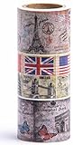 Washi Tape (Japanese Masking Tape) by MIKOKA, 1.2 Inches Wide, 16.4 Feet Long, Set of 3 - Culture