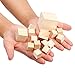 Hicarer 100 Pieces Unfinished Wooden Cubes Solid Natural Wooden Square Blocks for Baby Puzzle Making, Craft and DIY Project, 3 Sizes Mixed