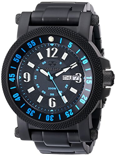 REACTOR Men's 56518 Fallout 2 Black Stainless Steel Watch with Link Bracelet
