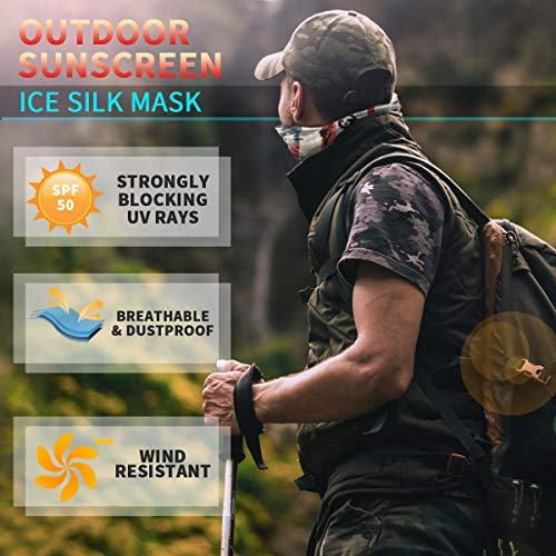 Neck Gaiter Face Mask,Reusable Face Cover Scarf,Summer Cooling Breathable Lightweight Bandana for Men Women
