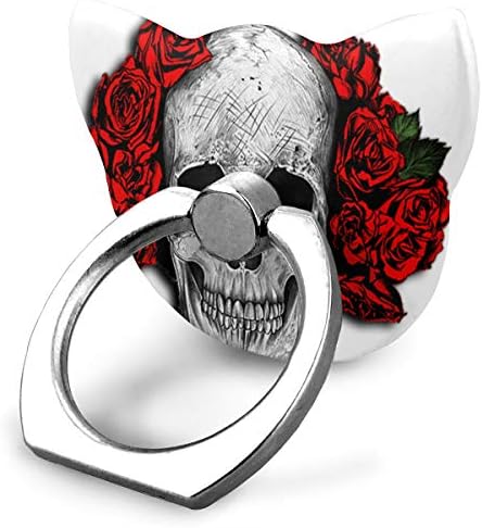 Cell Phone Holder Skulls Red Roses Cat Type Ring Phone Holder Adjustable 360° Rotation Phone Stand for IPad Phone X/6/6s/7/8/8 Plus/7, Galaxy S9/S9 Plus/S8/S7 Android Smartphone