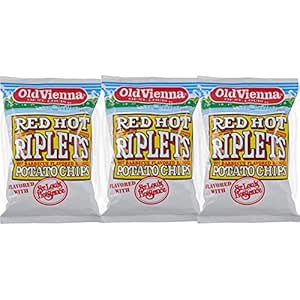 Amazon.com: Old Vienna of St Louis Red Hot Riplets Hot BBQ Flavored ...