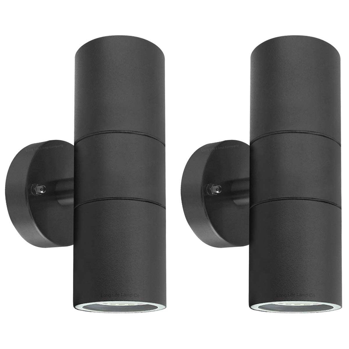 2 X Black Stainless Steel Double Outdoor Wall Light IP65 Up Down Garden Wall Lamp ZLC035B