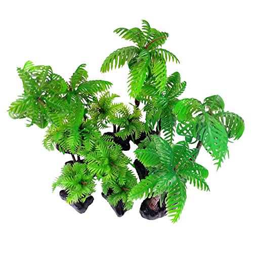 M2cbridge 9pcs Plastic Coconut Tree Aquarium Plants Ornament Mini Resin Artificial Palm Tree - Thumbnail 3