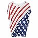 Little Hand Women's American Flag Striped Short Sleeve Loose Blouse T-Shirt 4th of July USA Flag Tops
