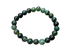 Moss Agate Crystal Bead Bracelet 8mm, Wholesale