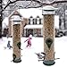Sorbus Bird Feeder – Classic Tube Hanging Feeders for Finches Bird Seed and More, Weatherproof, Premium Hard Plastic with Metal Hanger, Great for Attracting Birds Outdoors, Backyard, Garden (2 Pack)