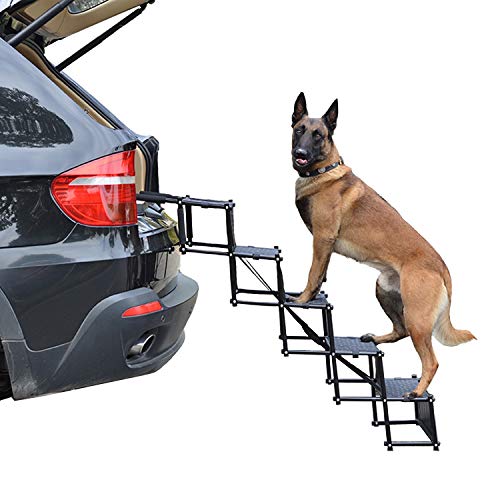 Heeyoo Upgraded Nonslip Car Dog Steps, Portable Metal Fram Large Dog
