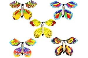 JoFAN 5 Pack Magic Flying Butterfly Wind Up Rubber Band Powered Butterfly for Kids Boys Girls Christmas Surprise Gifts Stocking Stuffers