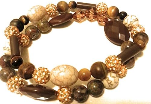 Soul Star Designs Tiger's Eye &amp; Ocean Jasper "Golden Ticket" Bracelet Duo Set