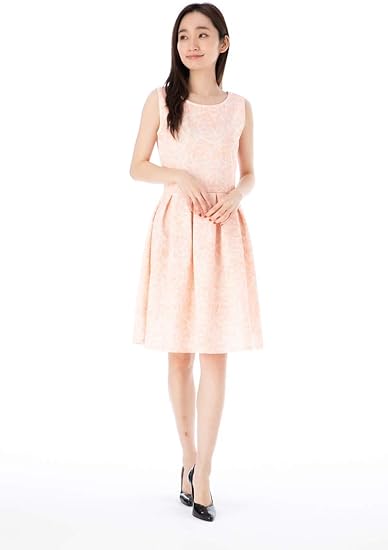 Amazon ファス Fas ワンピース T1 T2 T3サイズ ノースリーブ ひざ丈 総柄 Uネック 大人上品ワンピース レディース Fille A Suivre T2 オフホワイト ワンピース チュニック 通販