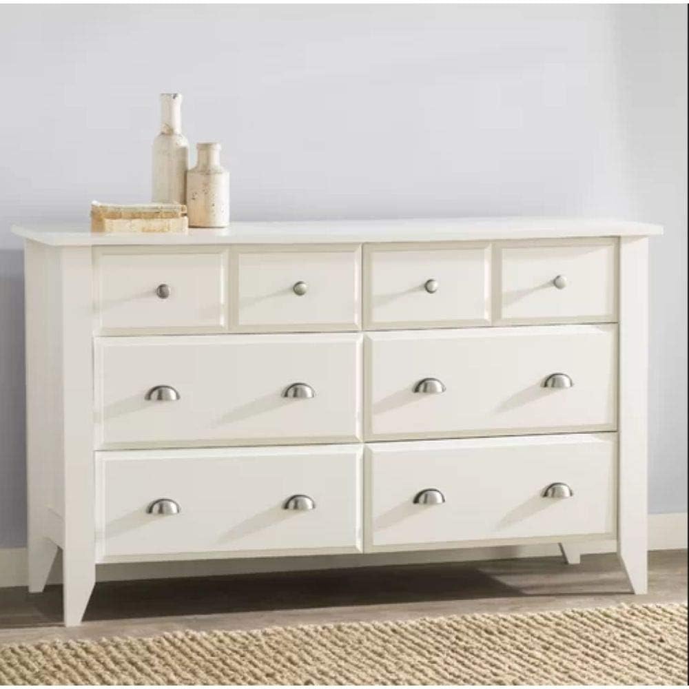 Amazon Com 6 Drawer Dresser White Bedroom Chest Of Drawers Storage Organizer Accent Cabinet Combo Dresser Child S Room Office Entryway Living Room Furniture Ebook Bada Shop Kitchen Dining