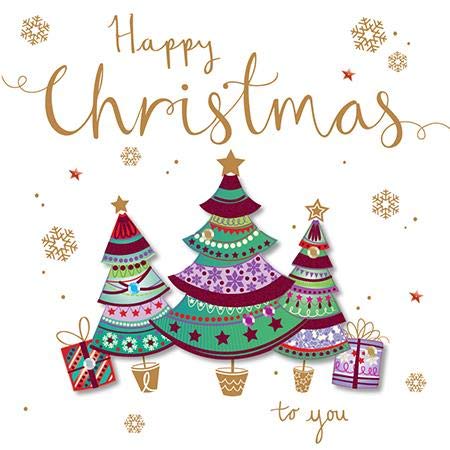 Talking Pictures - (Pack of 4) Luxurious Christmas Cards - Christmas Trees