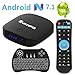 EVANPO Android 7.1 TV Box Smart TV Player Media Box Quad Core CPU 2GB 16GB Support 4K/3D/BT 4.0/2.4GHz WiFi Set Top Boxes Android Mini PC with Wireless Keyboard Remote (Backlit)