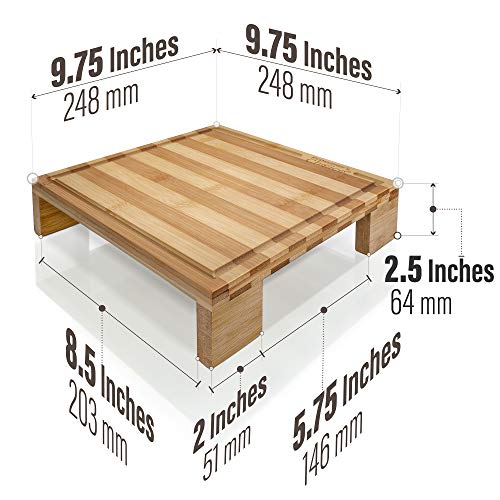 Prosumer's Choice Bamboo Cutting Board and Single Burner Stovetop Cover Cheese Platter - Thumbnail 4