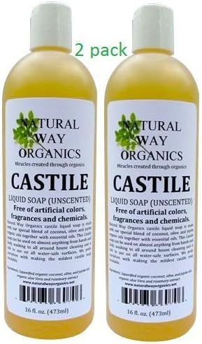 Castile Soap (Unscented) 16 Oz. (473ml) [Health and Beauty]- by Natural Way Organics