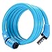Etronic Security Multi-Purpose Self Coiling Cable Lock, 4-Feet x 5/16-Inch - Blue