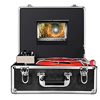 Aukfa Sewer Inspection camera,Pipe Pipeline Inspection Snake cam 30m/100FT Waterproof IP68 with 7 Inch LCD Monitor and Distance Counter( 8GB SD Card)