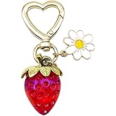 YXMN Strawberry Keychains For Women Girls Kawaii Bag Purse Charms Key Chains Women Cute Strawberry Decor Accessory