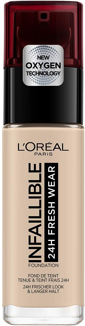 L'Oréal Paris Fondotinta Liquido Infaillible 32h, Coprente a Lunga Tenuta con Protezione Solare SPF25