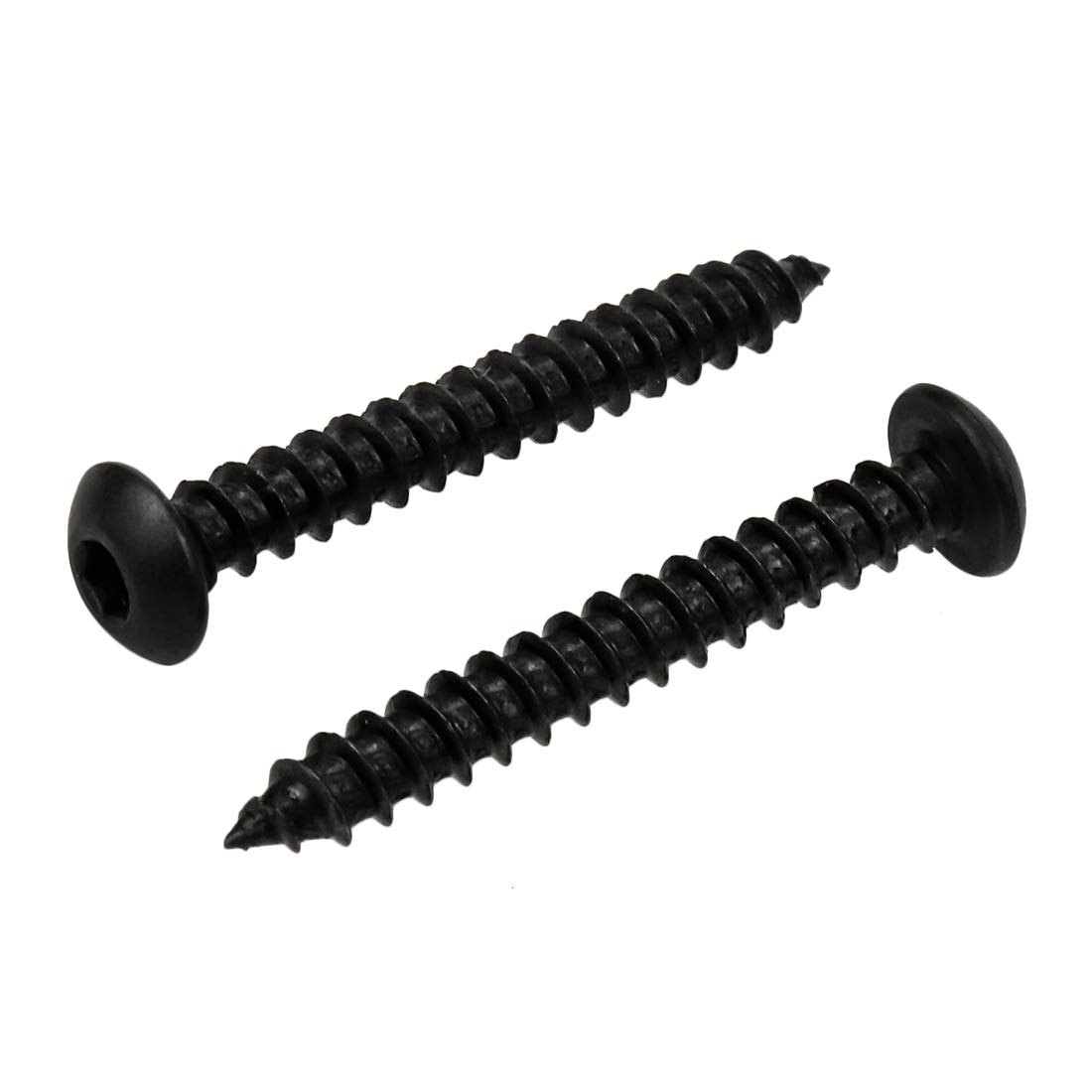 Xiaoyztan 100 Pcs M4x30 Truss Head Hex Socket Wood Screws Oxide Coated Carbon Steel Self-Tapping Screws
