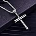 Rehoboth Baseball Bat Stainless Steel Cross Pendant Necklace for Women Men With 24 Inch Adjustable Chain Silver