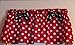 Red Polka Dot Black Bows Cotton Window Curtain Valance Handmade 42W x 15L Fabric