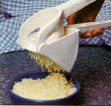 Potato Ricer, Mashed Potatoes or Puree Fruits and Vegetables, 10 Inch Long Handle, Italian