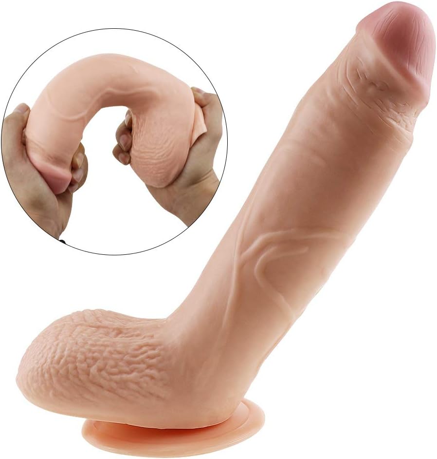 LiuNcunN001 Durable Very Useful8.9 INCH Huge Long Handsfree Female Personal Pleasure Stick for Women Lifelike Big Monster Massage Wand - Lifelike Appearance