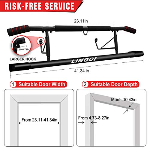 LINODI Pull Up Bar for Doorway with Angled Grip Door Frame Chin Up
