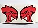2 Red Dodge Mopar Hell Cat Challenger Charger Hellcat Die Cut Decals