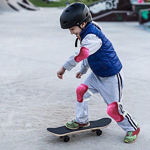 Wrist Elbow Knee Pads,Greentest 6 Pack Protetive Gear Pads Safety Gear Pads for Scooter Riding,Cycling and Skateboarding for Children Aged 5-18 years old - Thumbnail 4